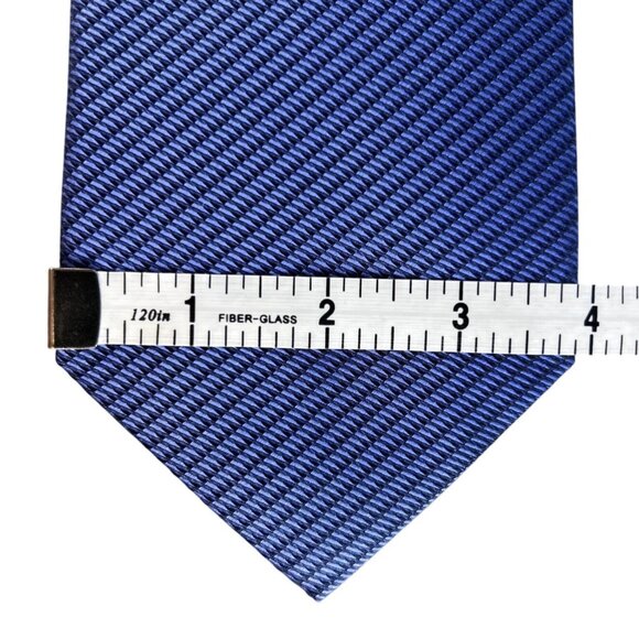 Alexander Julian Colours Mens Repp Tie Blue Textured Woven Silk Necktie Classic - Picture 6 of 11
